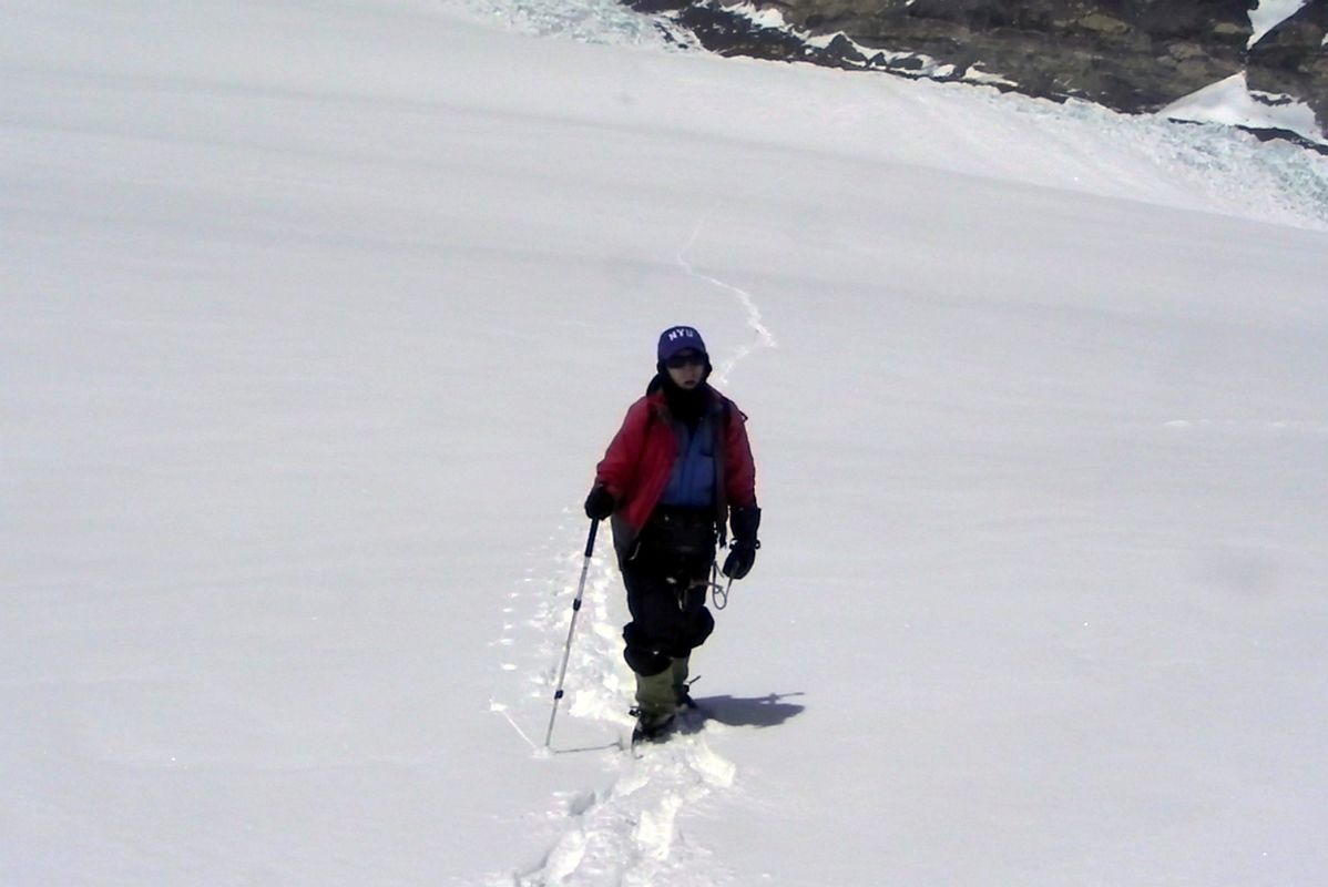 16 Jerome Ryan Climbing The Slope From The East Rongbuk Glacier To Lhakpa Ri Camp I 